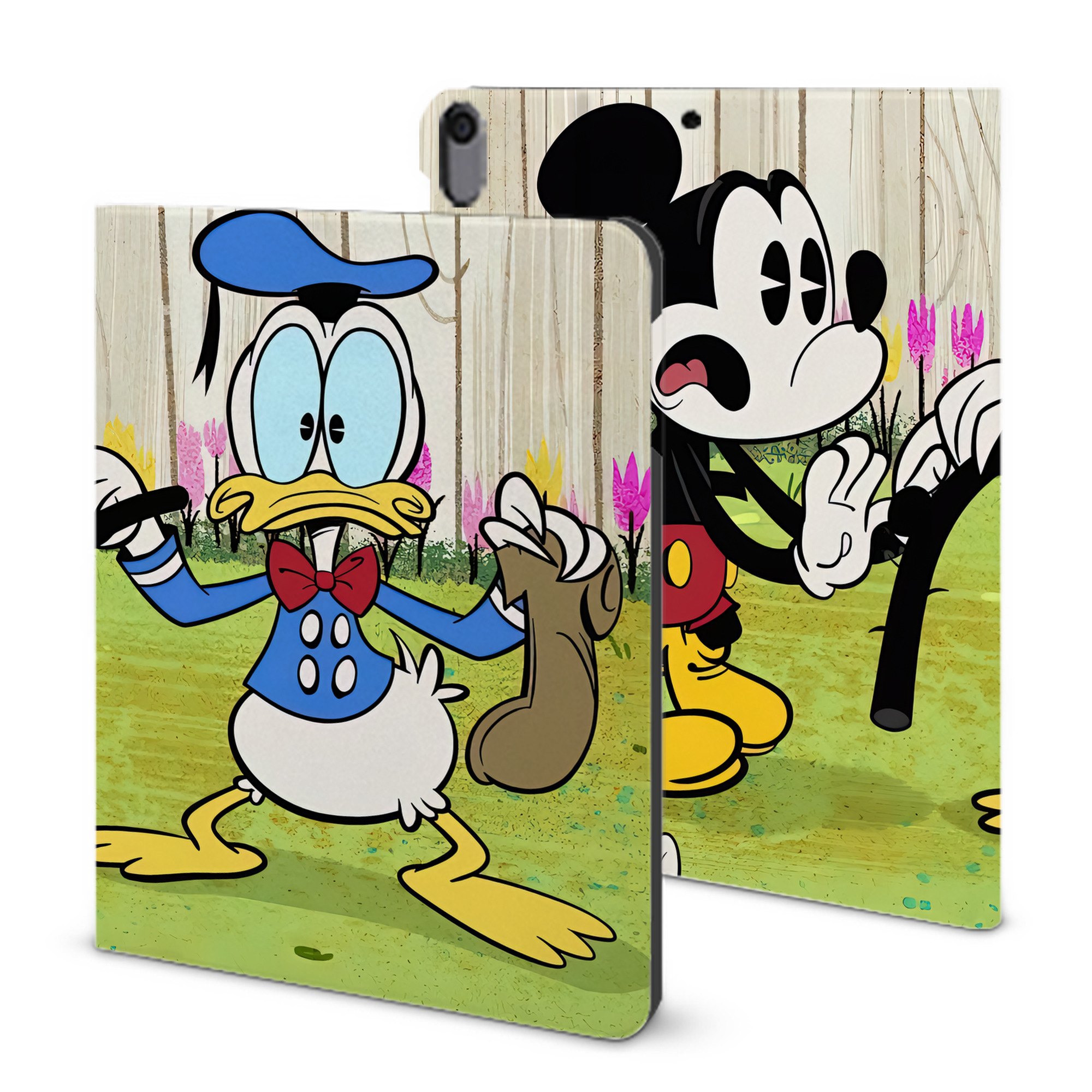 （画像用） ミッキーマウス Mickey Mouse IPad ケース ブック型 PUレザー TPU 耐衝撃 軽量 薄型 ペン収納なし 全面保護 IPad 各モデル対応